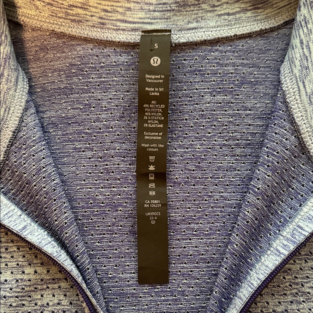 lululemon Men's Heathered Blue Metal Vent Tech Half Zip - Picture 2 of 5